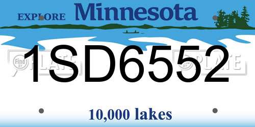 1SD6552 Minnesota License Plate