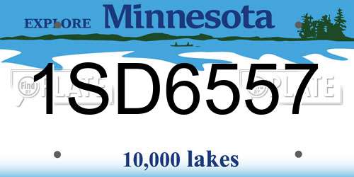 1SD6557 Minnesota License Plate
