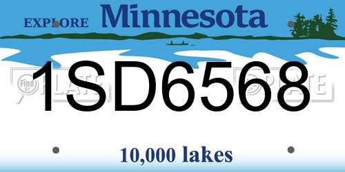 1SD6568 Minnesota License Plate