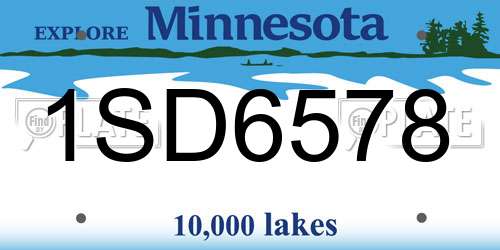 1SD6578 Minnesota License Plate