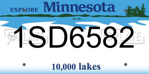 1SD6582 Minnesota License Plate