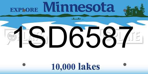 1SD6587 Minnesota License Plate