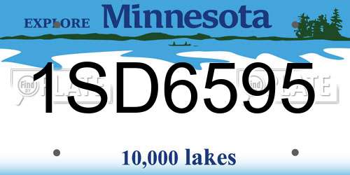 1SD6595 Minnesota License Plate