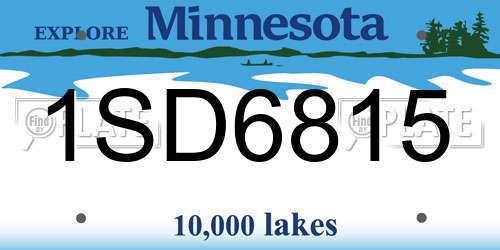 1SD6815 Minnesota License Plate