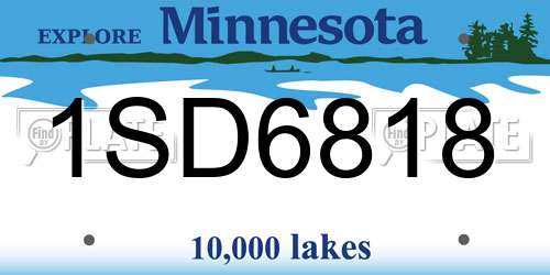 1SD6818 Minnesota License Plate
