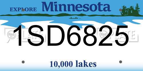 1SD6825 Minnesota License Plate