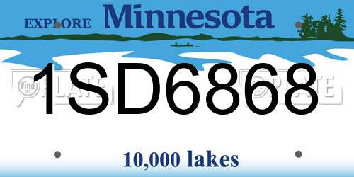 1SD6868 Minnesota License Plate