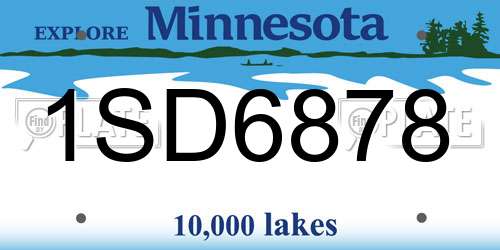 1SD6878 Minnesota License Plate