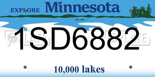 1SD6882 Minnesota License Plate