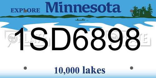 1SD6898 Minnesota License Plate