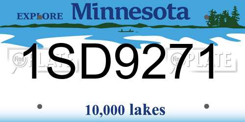 1SD9271 Minnesota License Plate