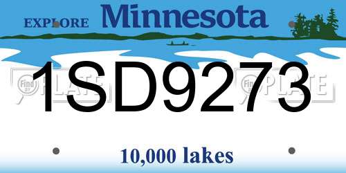 1SD9273 Minnesota License Plate