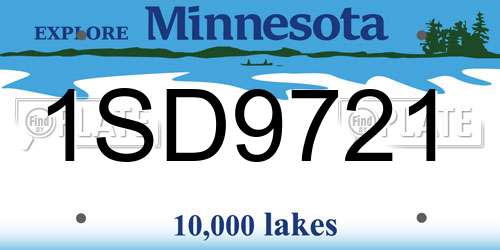 1SD9721 Minnesota License Plate