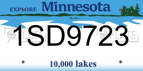 1SD9723 Minnesota License Plate