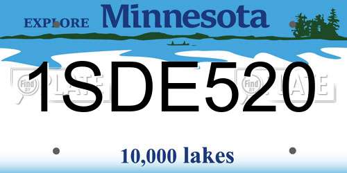 1SDE520 Minnesota License Plate