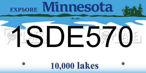 1SDE570 Minnesota License Plate