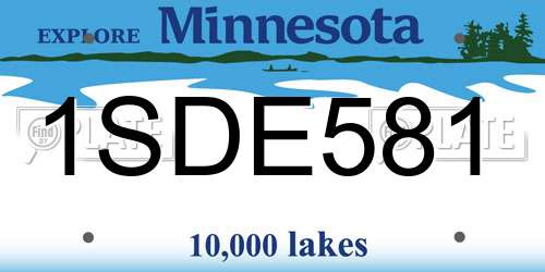 1SDE581 Minnesota License Plate