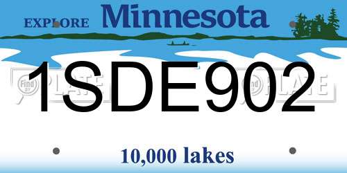1SDE902 Minnesota License Plate