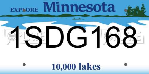 1SDG168 Minnesota License Plate