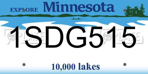 1SDG515 Minnesota License Plate