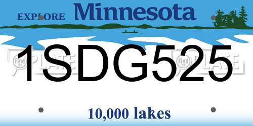 1SDG525 Minnesota License Plate