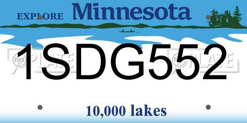 1SDG552 Minnesota License Plate