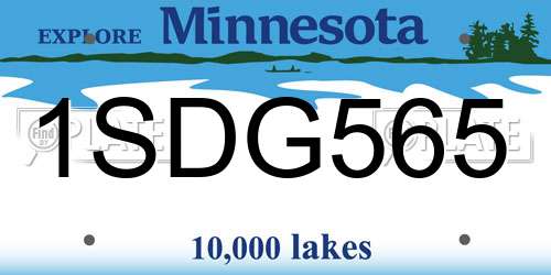 1SDG565 Minnesota License Plate