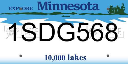 1SDG568 Minnesota License Plate