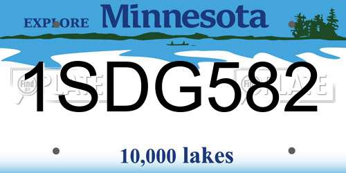 1SDG582 Minnesota License Plate
