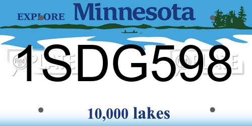 1SDG598 Minnesota License Plate