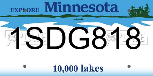 1SDG818 Minnesota License Plate