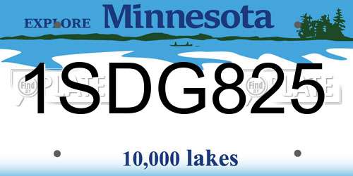 1SDG825 Minnesota License Plate