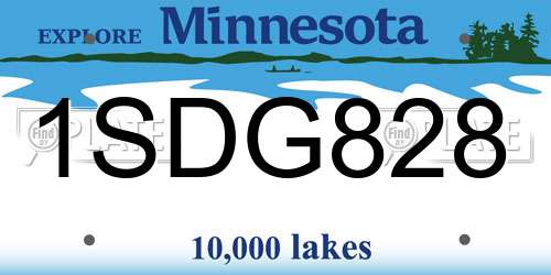1SDG828 Minnesota License Plate