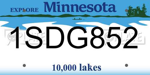 1SDG852 Minnesota License Plate