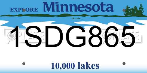 1SDG865 Minnesota License Plate