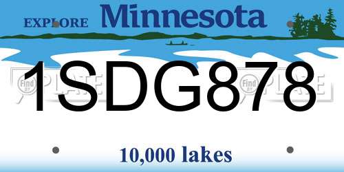 1SDG878 Minnesota License Plate