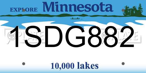 1SDG882 Minnesota License Plate
