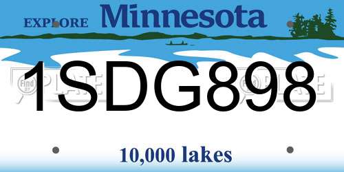 1SDG898 Minnesota License Plate