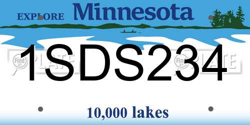 1SDS234 Minnesota License Plate