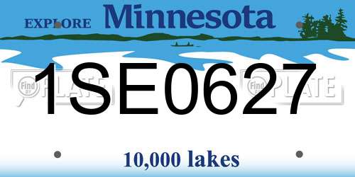 1SE0627 Minnesota License Plate