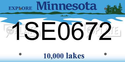 1SE0672 Minnesota License Plate