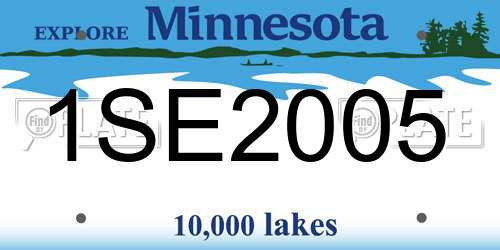 1SE2005 Minnesota License Plate