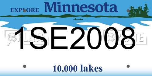 1SE2008 Minnesota License Plate