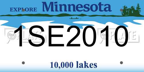 1SE2010 Minnesota License Plate