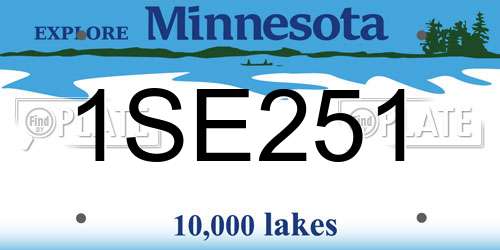 1SE251 Minnesota License Plate