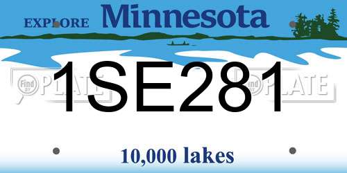 1SE281 Minnesota License Plate