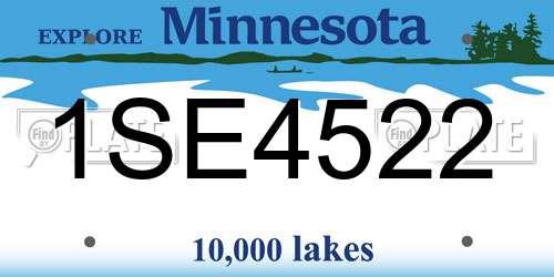 1SE4522 Minnesota License Plate