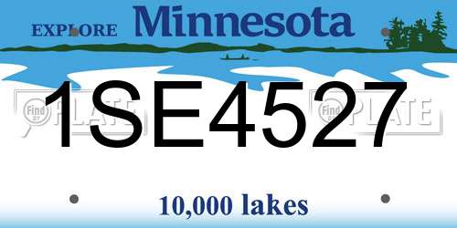 1SE4527 Minnesota License Plate