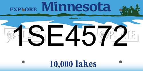 1SE4572 Minnesota License Plate