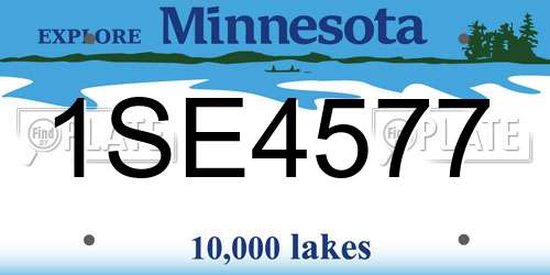 1SE4577 Minnesota License Plate